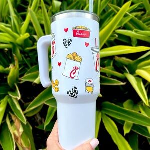 Chick-fil-A Themed Tumbler with Straw